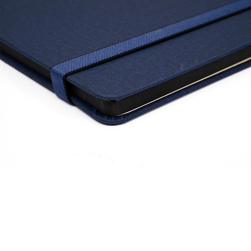 Customized Blue - Pu Leather Note Book With Elastic & Pen Holder